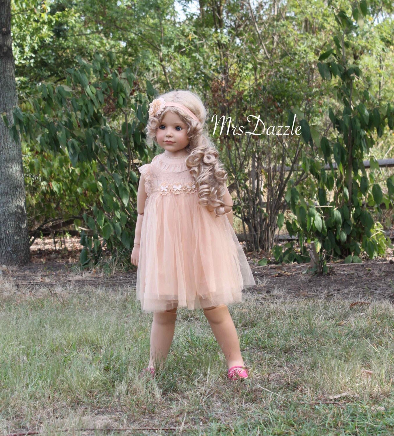 Beige flower girl dresses hotsell
