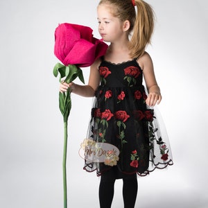 Red and Black Roses Formal Dress - Etsy