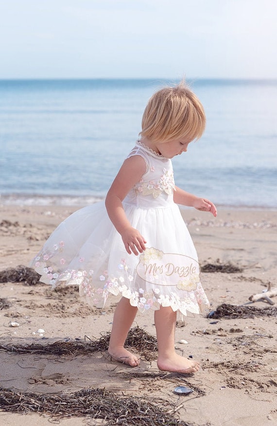 Girls Hand Smocked Summer Beach Dress