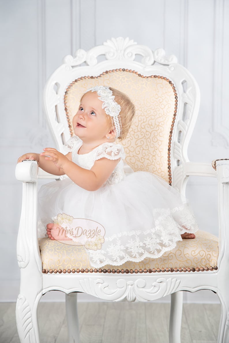 Baptism dress for baby girl, Toddler lace dress, Lace baptism dress, Christening dress for baby girl, First communion dress image 5