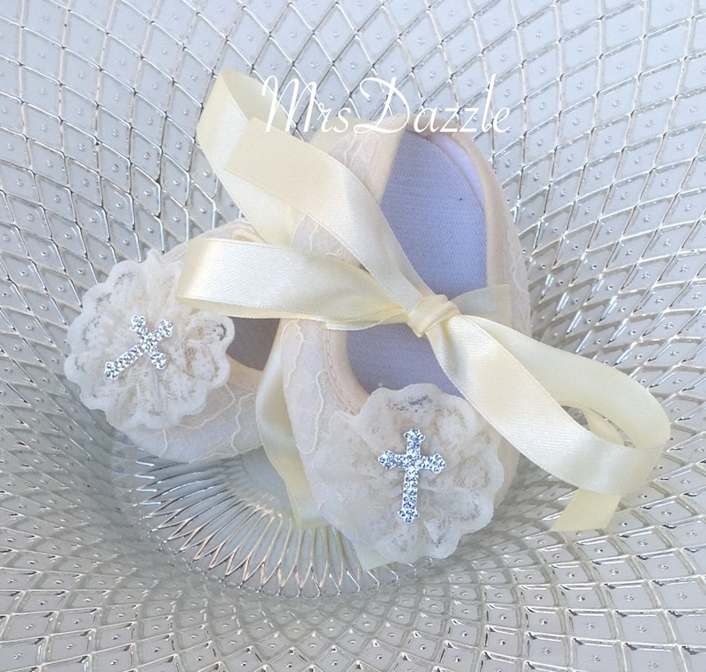 Baby Christening Shoes Baby Baptism Shoesbaby Lace Etsy