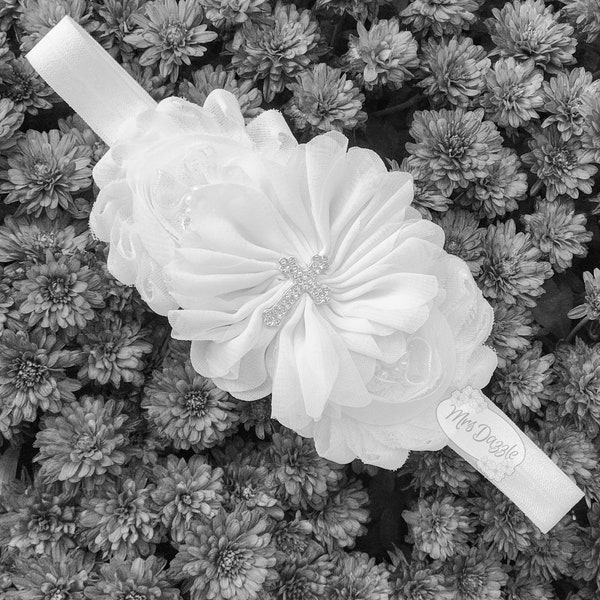 baptism headband, christening headband, cross headband, baptism bow, christening hairpieece,baptism dress,christening gown,baptism hairpiece