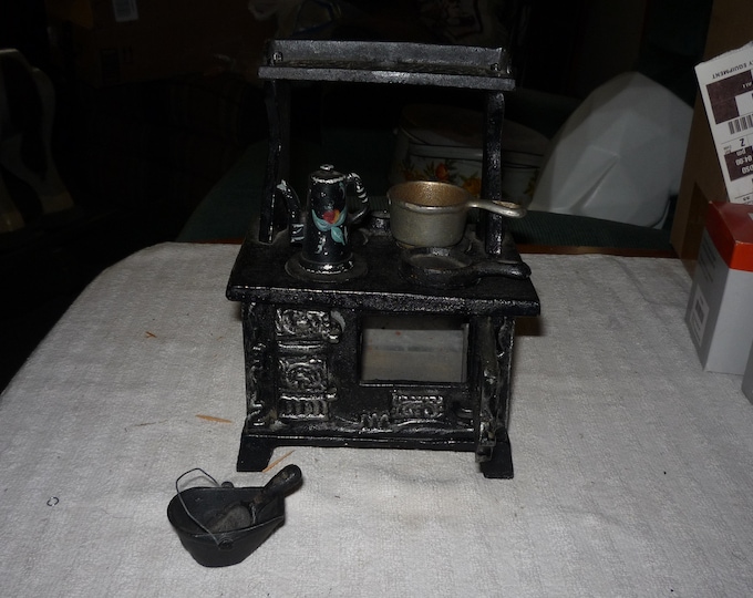 Vintage Cast Iron Mini Stove With Acc. Etsy