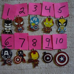 Super hero charms 6pc