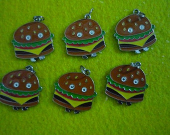 lote de dijes de hamburguesa 6 piezas
