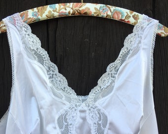 Vintage White Lace Slip Dress |  Unique Lingerie Gift |  Made in France