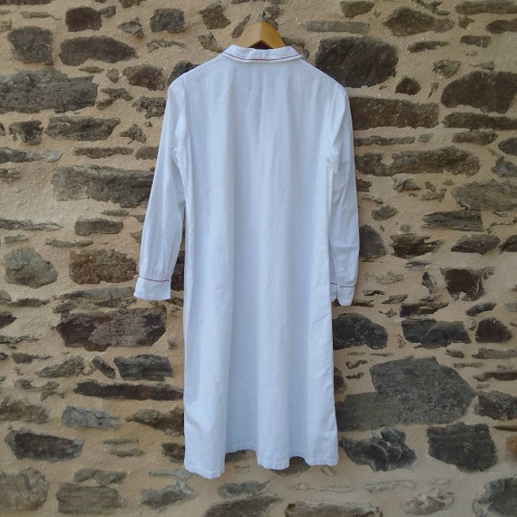 Genuine French Linen Smock Shirt  |  White with E… - image 3