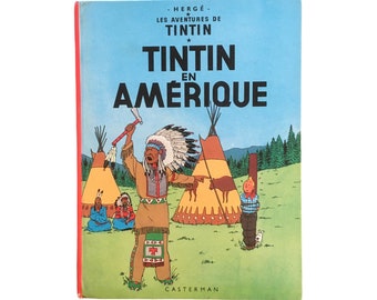 Vintage Tintin in America Comic Book | Collectible French Edition | Hergé's Adventures of Tintin