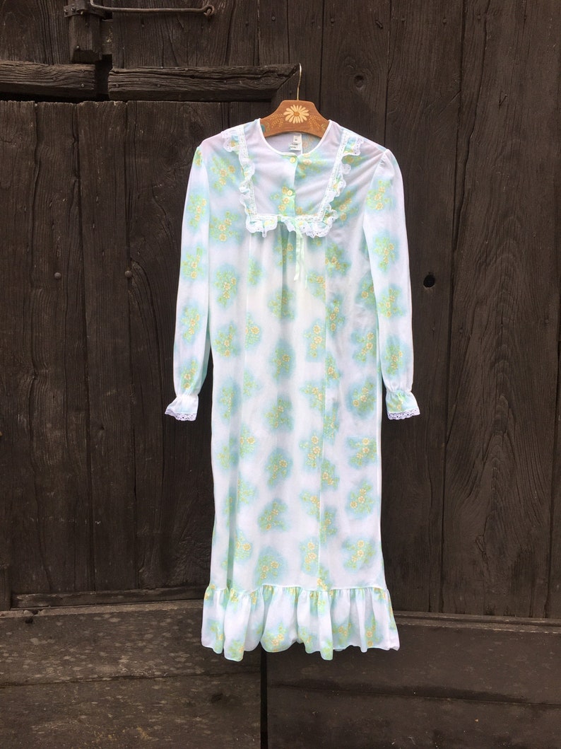 Vintage Floral Nightgown. 1960s 1970s Dress. Retro Nightwear. | Etsy