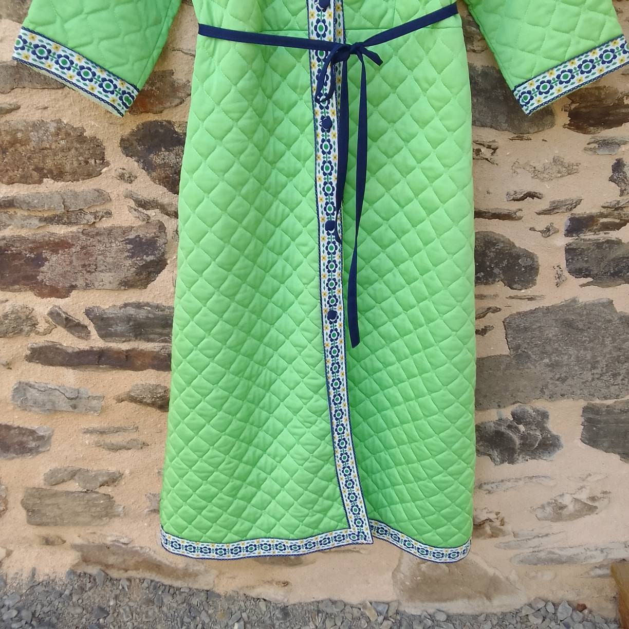 Vintage QUILTED DRESSING GOWN Women's Nightwear Made in Etsy