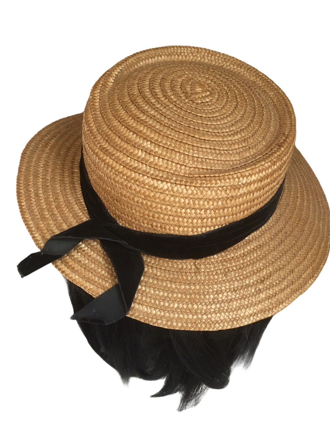 Vintage French Straw Sun Hat .Rustic Traditional French Etsy