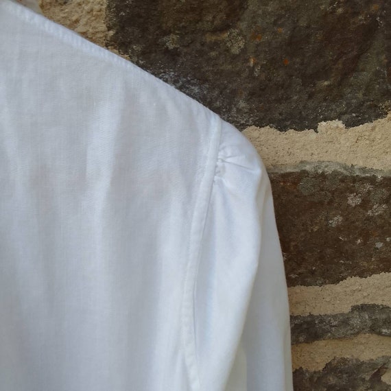 Genuine French Linen Smock Shirt  |  White with E… - image 8