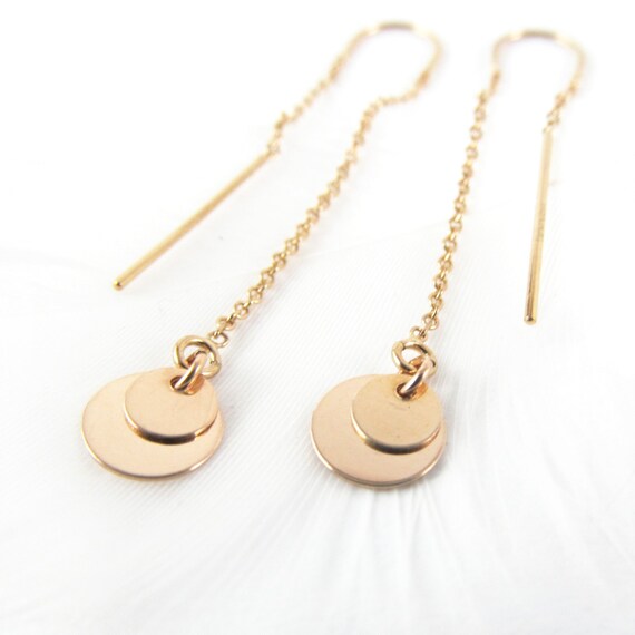 Items similar to Gold Disc Earrings Disc Earrings Rose Gold Earrings