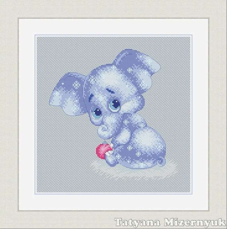 Cross stitch pattern New Years baby elephant Etsy