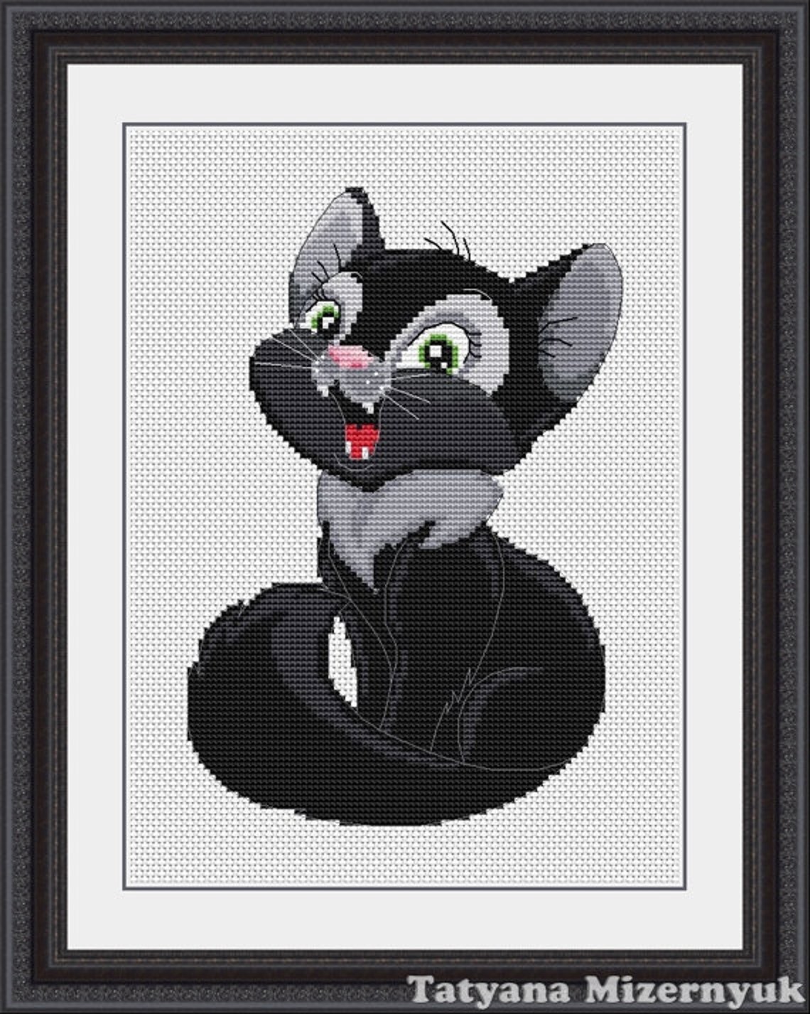 Cross stitch pattern Black cat Etsy