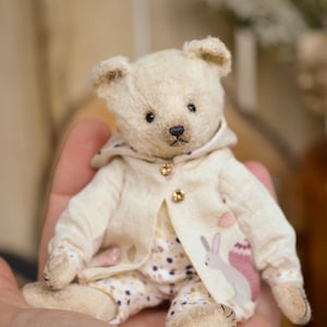 Miniature teddy bear Jens 4in for dollhouse