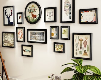 14pieces pine wood picture frame set vintage gallery wall photo frames combination home decoration