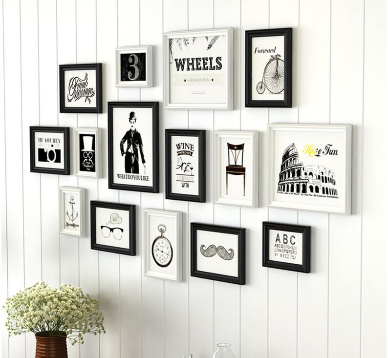 15 Pieces One Set Of Diffe Size Solid Wood Picture Photo Image 0