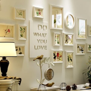 16 pieces pine wood picture frame set photo frame combination wall gallery frames