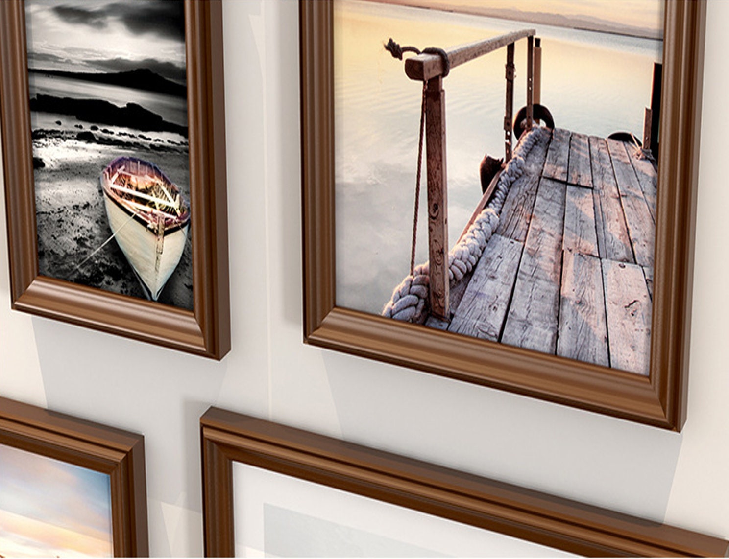 Set di cornici per foto in legno da 18 pezzi/set cornici in legno di colore  bianco marrone grigio cornici per gallerie a parete set decorazione della  parete delle scale -  Italia