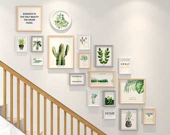 18 Teile Holzbild Fotorahmen Set Holzrahmen Galerie Treppe Wanddekoration