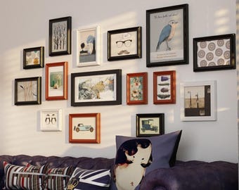 15 pieces solid wood picture frame set retro photo frame combination gallery wall decoration