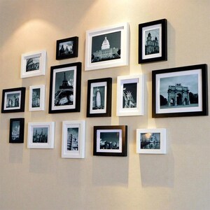 15pieces solid wood picture frame set vintage frame photo frames combination gallery wall decoration