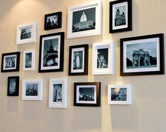 15pieces solid wood picture frame set vintage frame photo frames combination gallery wall decoration