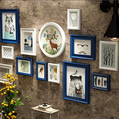 15 Pieces/set Solid Wood Picture Frame Set Retro Black White Etsy