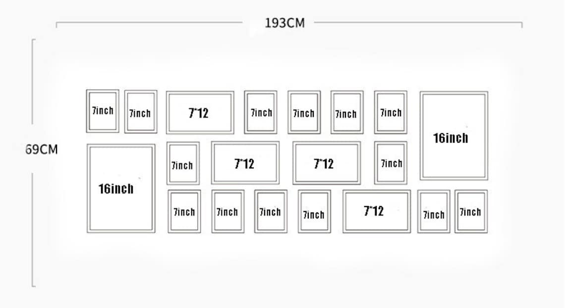 20pieces/set Solid Wood Picture Photo Frame Set Vintage Brown Etsy