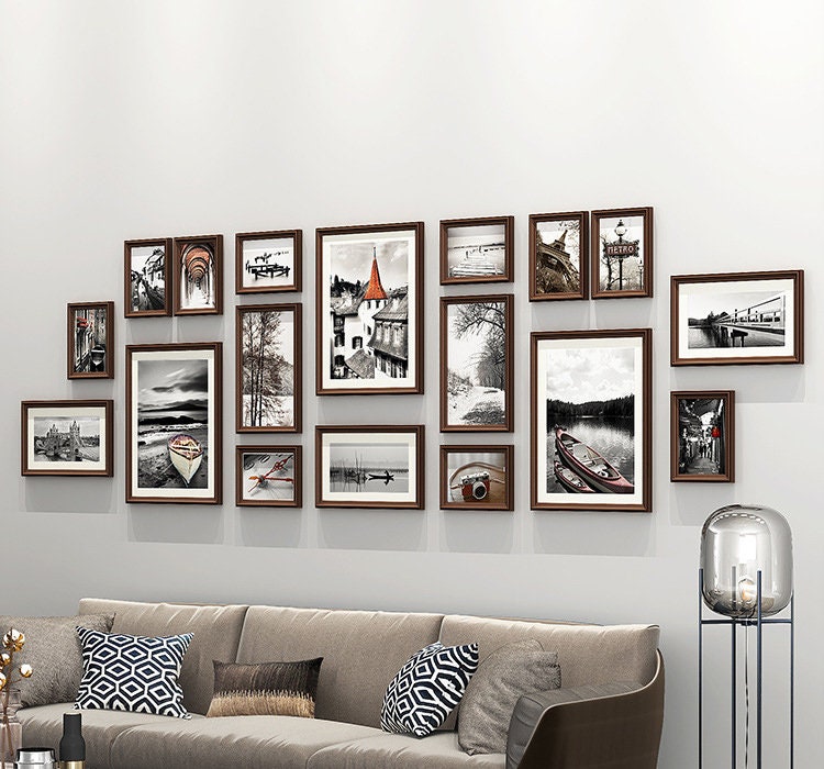 18 Pieces/set Solid Wood Picture Photo Frame Set Vintage