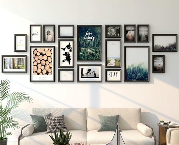 ブライアン ウィリアムズ 畦の木 額付き リトグラフ 25/50 1998年 18 Pieces/set Pine Wood Picture Frame Set Vintage Brown
