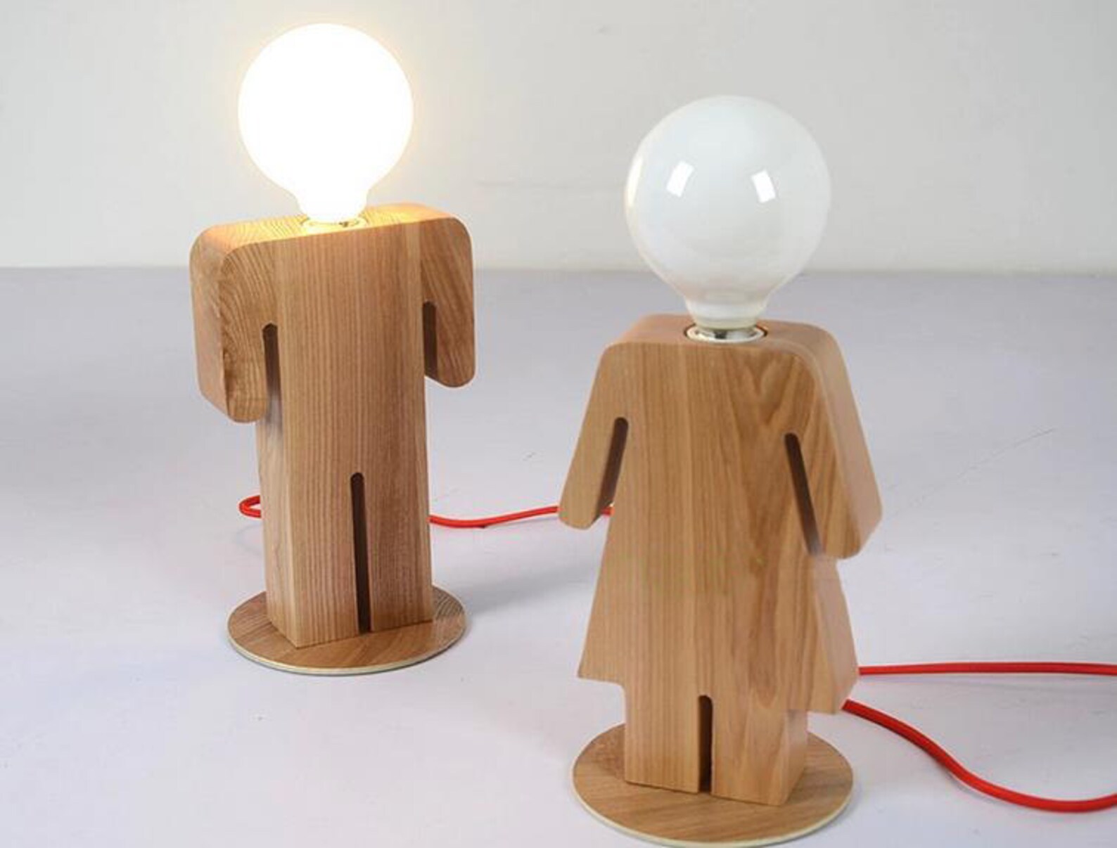 Handcrafted Wooden original Boy and Girl desk lamp Decorative Etsy