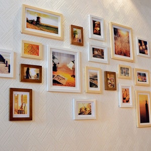 20 pieces/set solid wood picture frame set white black brown color wall photo frame combination wall gallery frames set