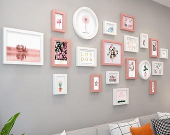 20 pieces solid wood picture frame set photo frames gallery living room wall decoration