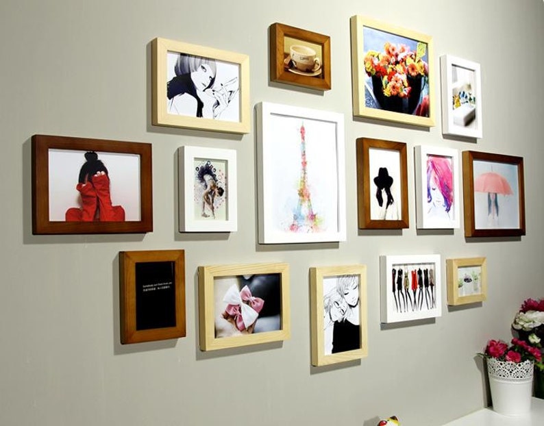 15 Pieces One Set Of Diffe Size Solid Wood Picture Photo Image 0