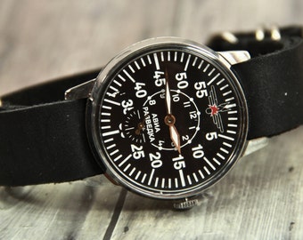POBEDA wrist watch Aviator Vintage Mechanical Wrist Watch Rare USSR Men&#39;s Timepiece Unique Gift with Free Shipping