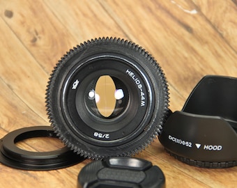 Helios 44M 58mm f2 Cine Lens with Canon EF Adapter – Swirly Bokeh Vintage Soviet Portrait Lens, Anamorphic Style Glass