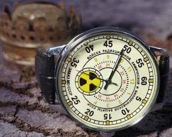 Reloj Pobeda ZIM Radiation Troops URSS, reloj de pulsera vintage para hombre, regalo para él