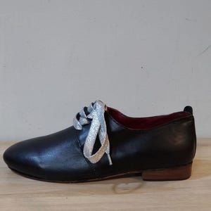Moroccan shoes, Black Oxfords, Black Brogues, lace up shoes-Thaqafah