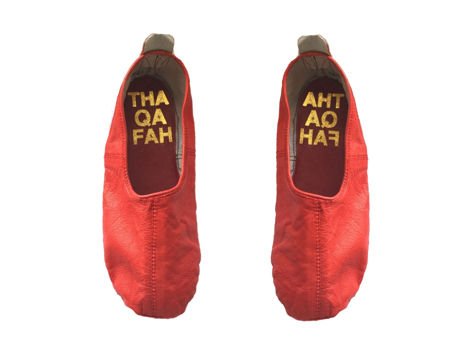 red leather flats, leather slippers, house shoes, gift for her,leather travel shoes, tabi socks ,ballet flats,loafers,