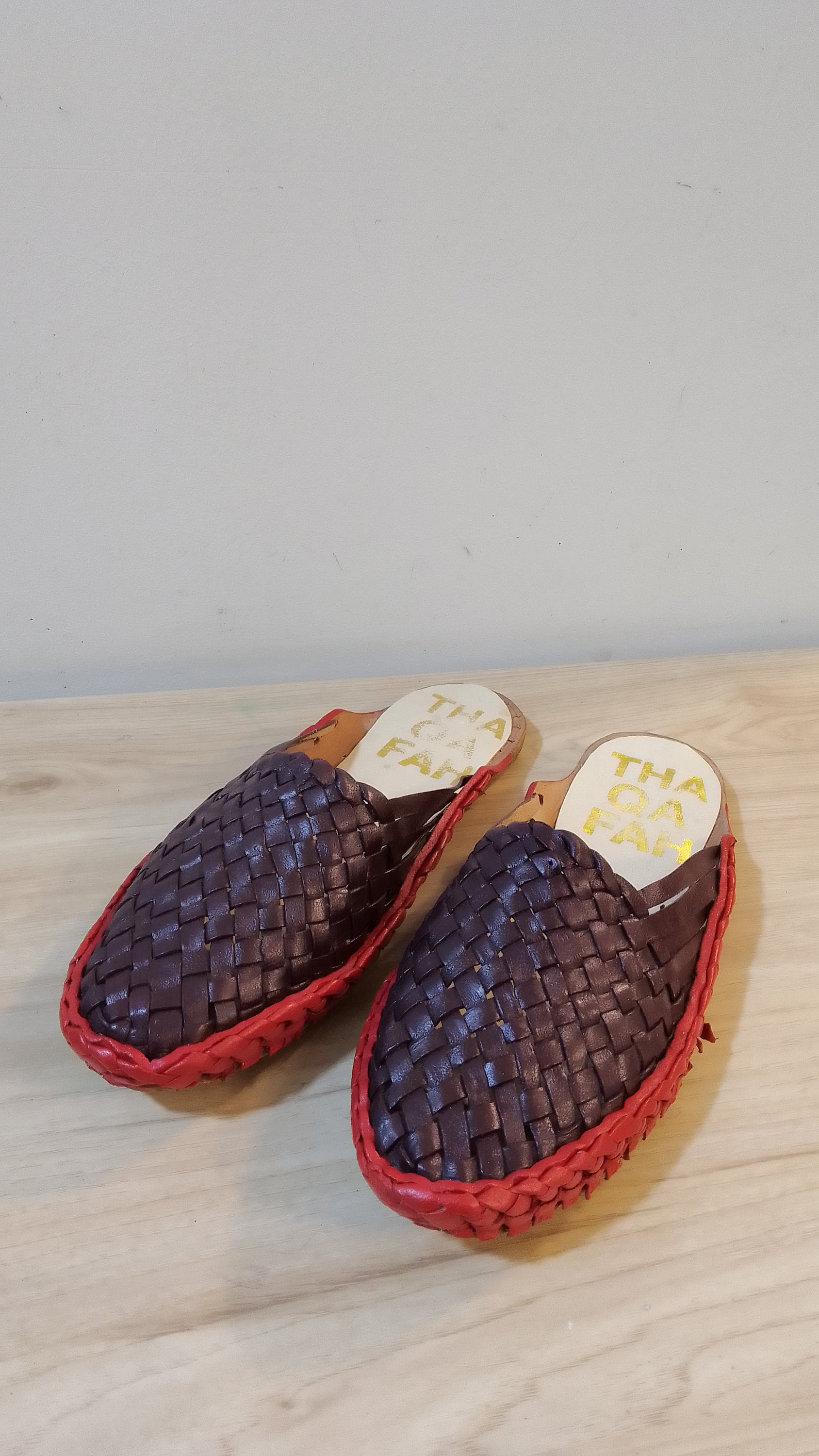 burgundy huaraches womens