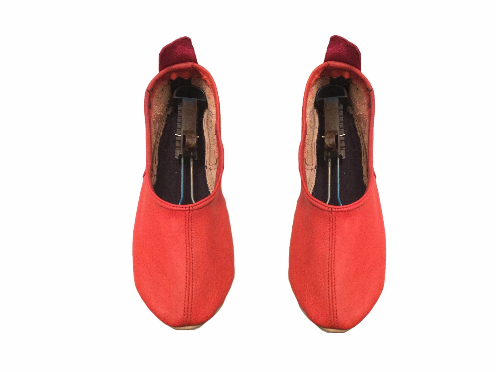 red leather flats, leather slippers, house shoes, gift for her,leather travel shoes, tabi socks ,ballet flats,loafers,