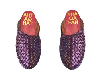 Women’s Huaraches, Woven mules, (Purple multi mules)