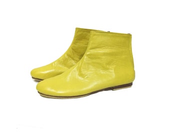 mustard colour boots