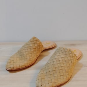 Moroccan Babouche ,pointed toe mules, (sand suede), - Pre Order