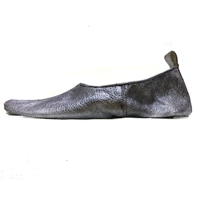 Handmade Leather Slip on, Barefoot shoes, Travel Shoes (Pewter)