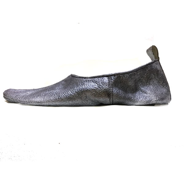 Zapatos de cuero hechos a mano, zapatos descalzos, zapatos de viaje (peltre)
