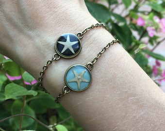 Starfish bracelet, resin bracelet, thin bracelet, baby bracelet, summer  jewelry.