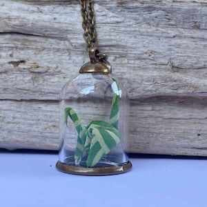 Collana origami gru verde, collana giapponese, regalo di buon augurio